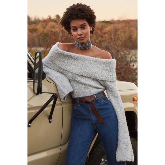 Urban Outfitters Sweaters - NWT UO Off Shoulder Fuzzy Grey Sweater